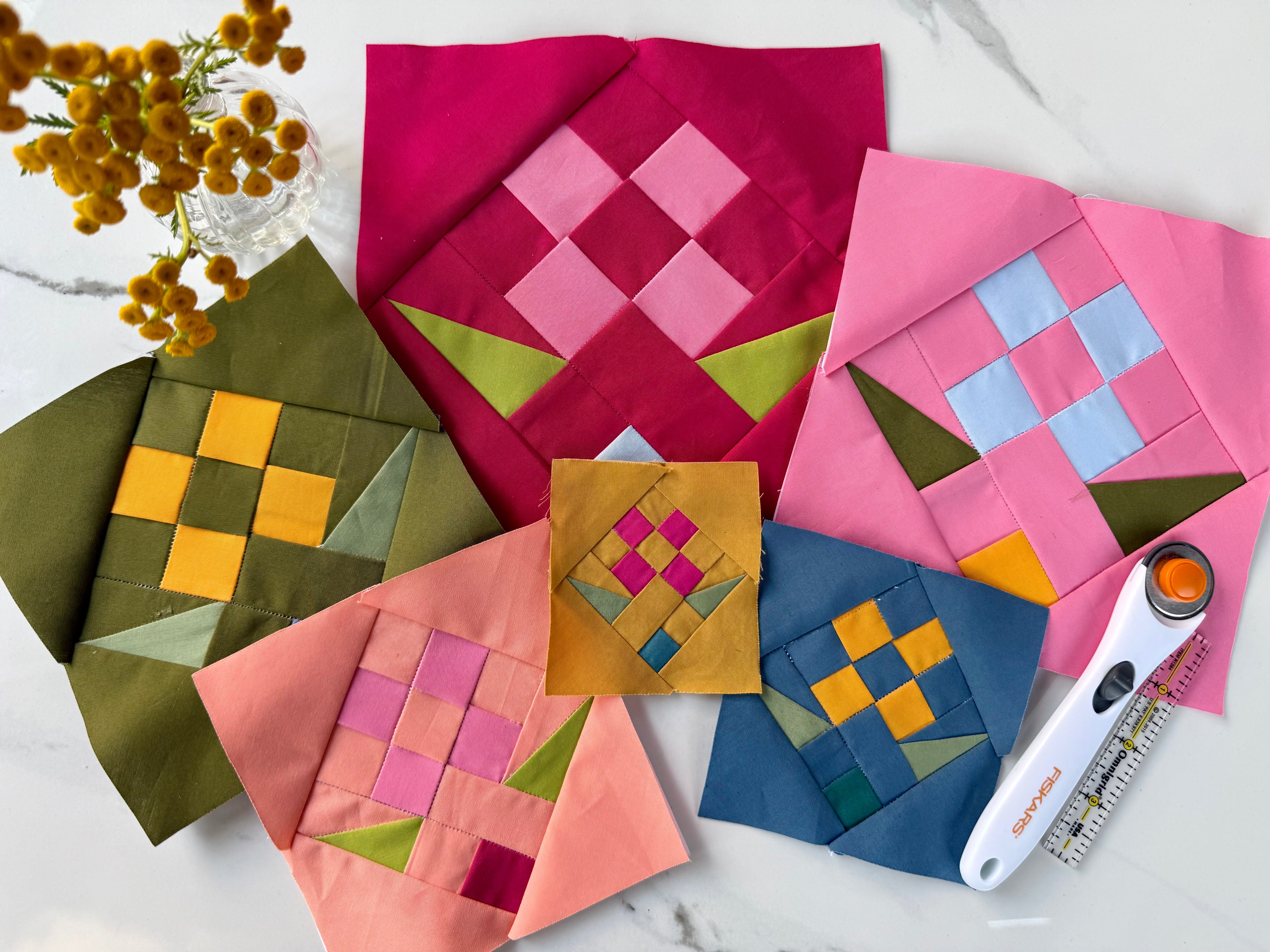 Tiled Wildflower FPP Block Pattern